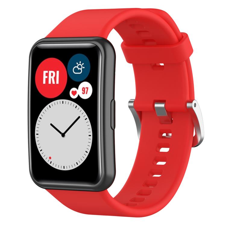 xDfind Solid Color Silver Steel Buckle Silicone Watch Band