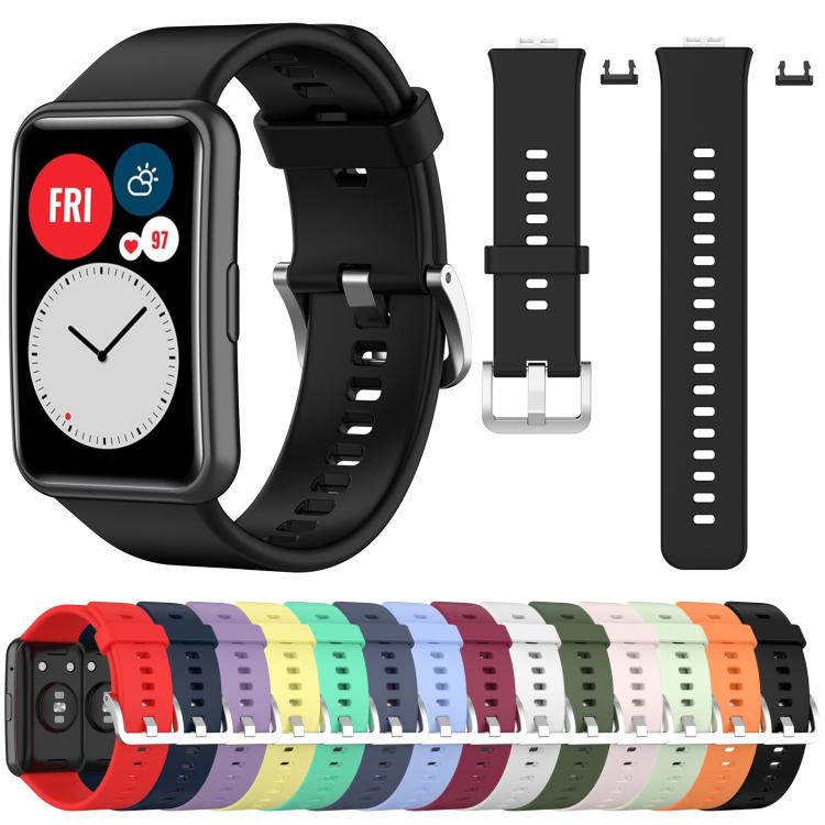 xDfind Solid Color Silver Steel Buckle Silicone Watch Band