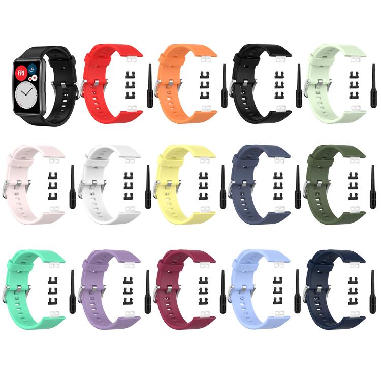 xDfind Solid Color Silver Steel Buckle Silicone Watch Band