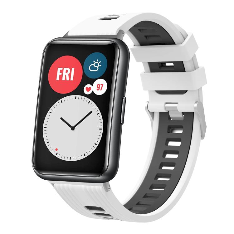 xDfind Dual Color Silver Buckle Silicone Watch Band