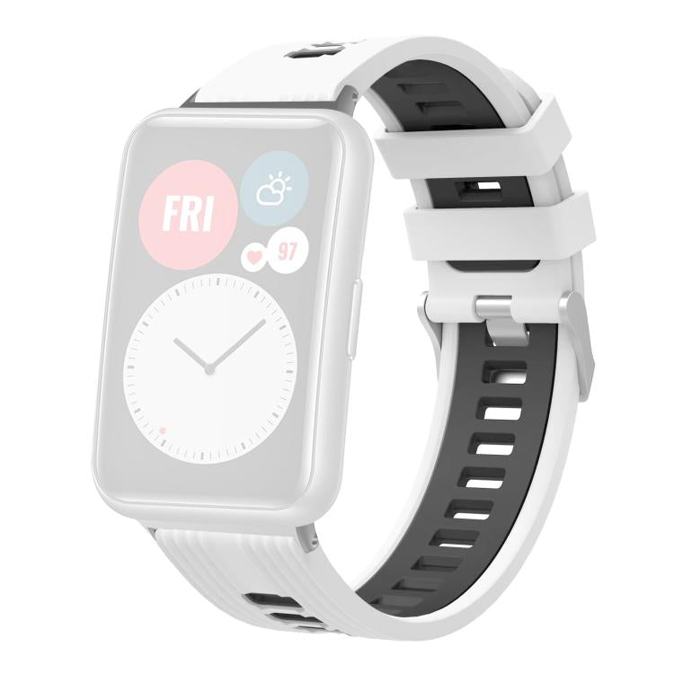 xDfind Dual Color Silver Buckle Silicone Watch Band