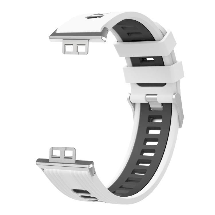 xDfind Dual Color Silver Buckle Silicone Watch Band