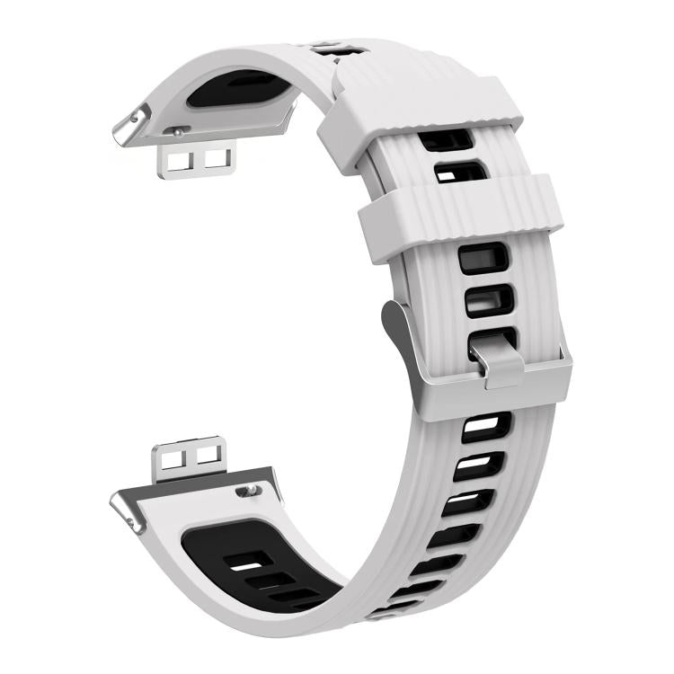 xDfind Dual Color Silver Buckle Silicone Watch Band
