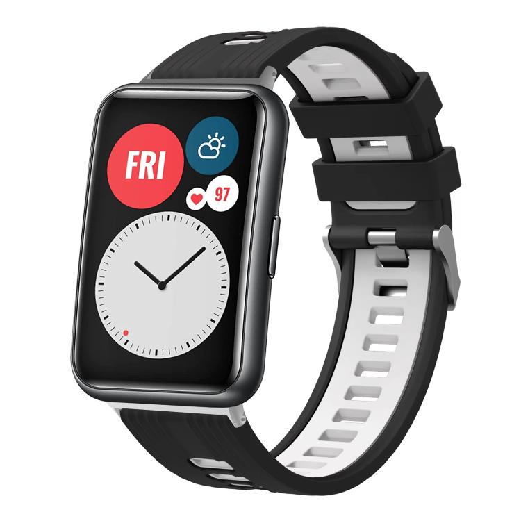 xDfind Dual Color Silver Buckle Silicone Watch Band