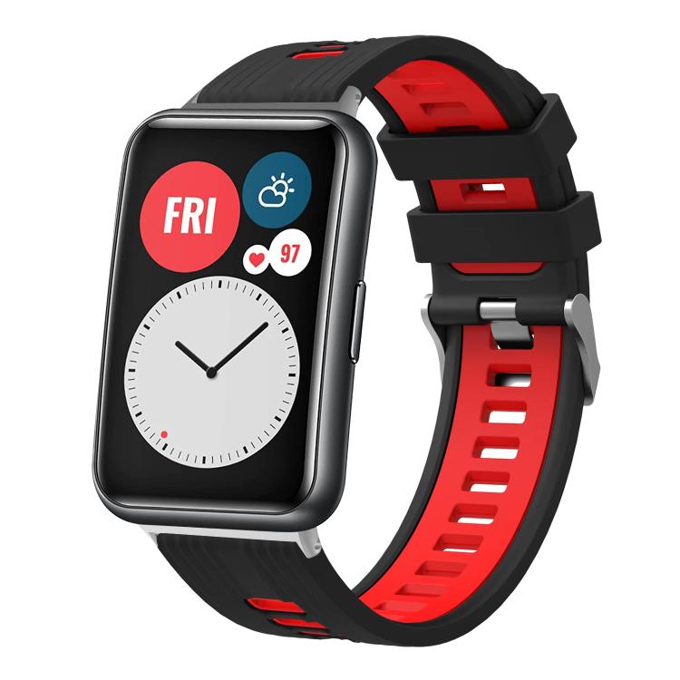 xDfind Dual Color Silver Buckle Silicone Watch Band