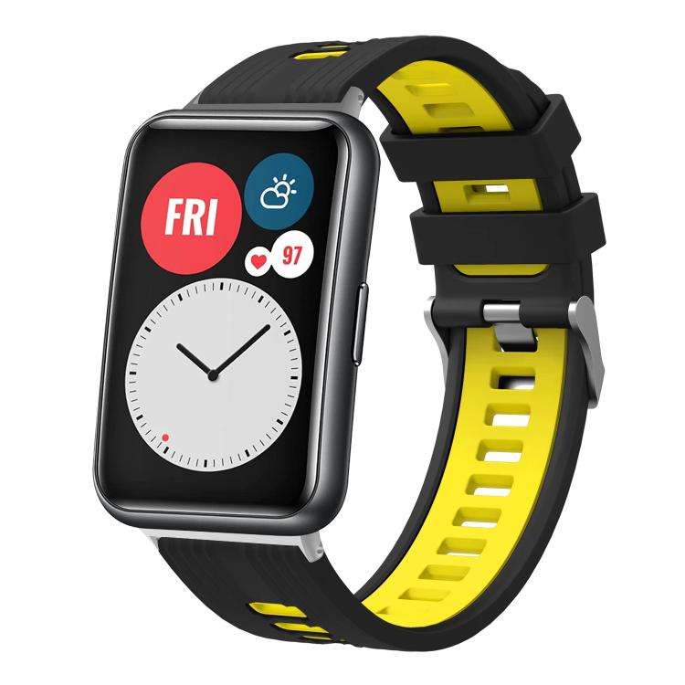 xDfind Dual Color Silver Buckle Silicone Watch Band