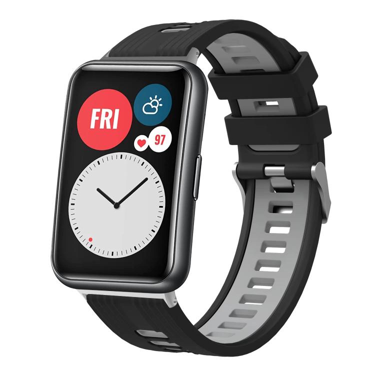 xDfind Dual Color Silver Buckle Silicone Watch Band