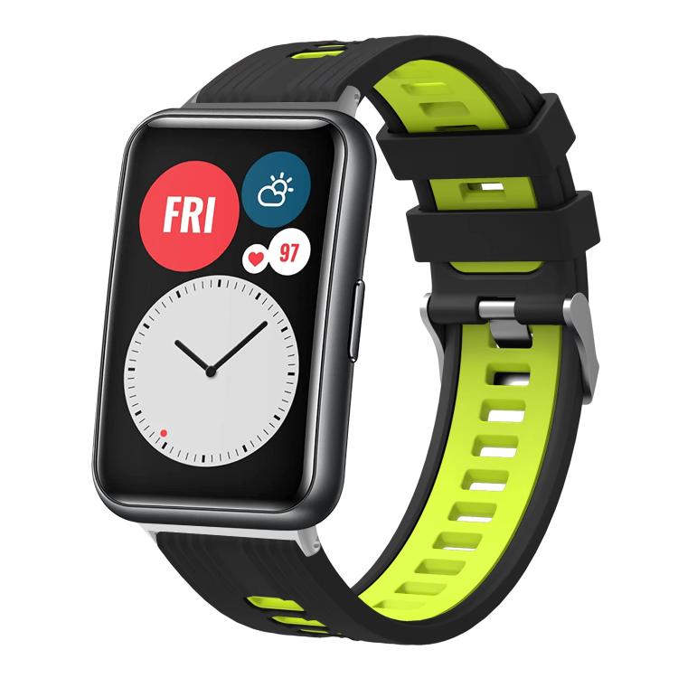 xDfind Dual Color Silver Buckle Silicone Watch Band