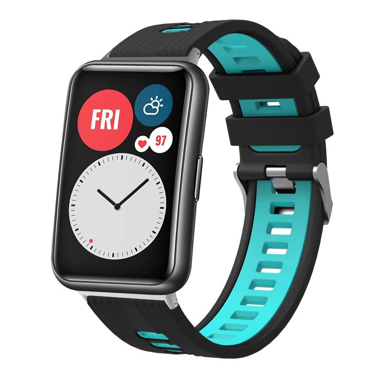 xDfind Dual Color Silver Buckle Silicone Watch Band