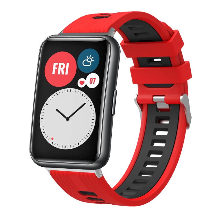 xDfind Dual Color Silver Buckle Silicone Watch Band