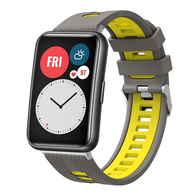 xDfind Dual Color Silver Buckle Silicone Watch Band