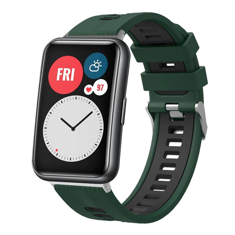 xDfind Dual Color Silver Buckle Silicone Watch Band