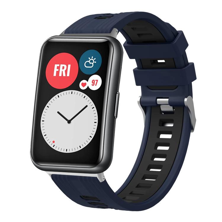 xDfind Dual Color Silver Buckle Silicone Watch Band