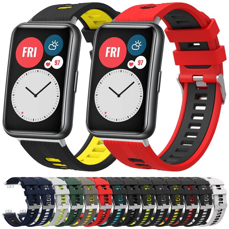xDfind Dual Color Silver Buckle Silicone Watch Band