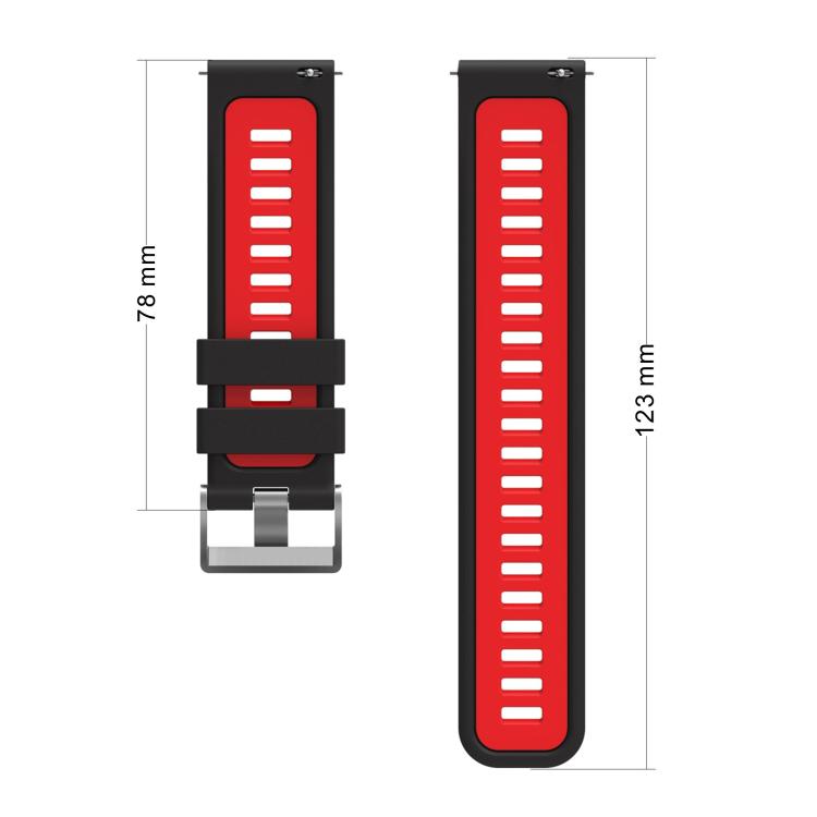 xDfind Dual Color Silver Buckle Silicone Watch Band