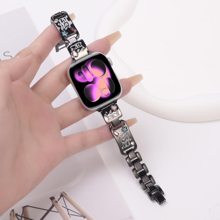 xDfind Puppy Diamond Metal Watch Band, For Apple Watch 42 / 44 / 45 / 46 / 49mm
