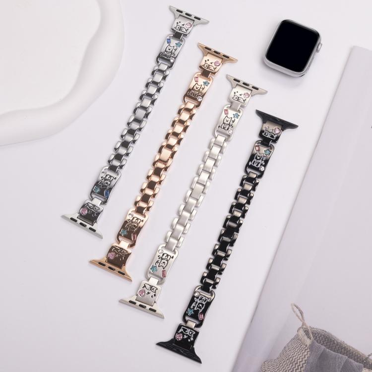 xDfind Puppy Diamond Metal Watch Band, For Apple Watch 42 / 44 / 45 / 46 / 49mm