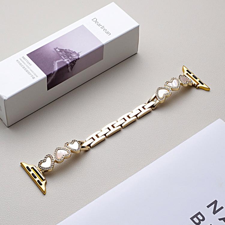 xDfind Heart-shaped Shell Metal Watch Band, For Apple Watch 42 / 44 / 45 / 46 / 49mm