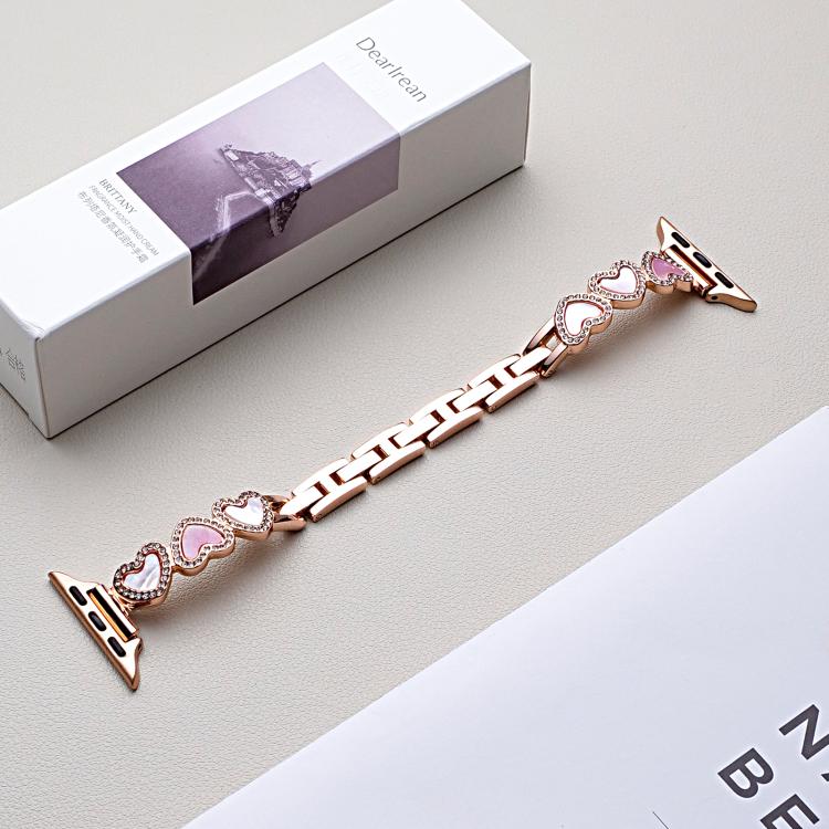 xDfind Heart-shaped Shell Metal Watch Band, For Apple Watch 42 / 44 / 45 / 46 / 49mm