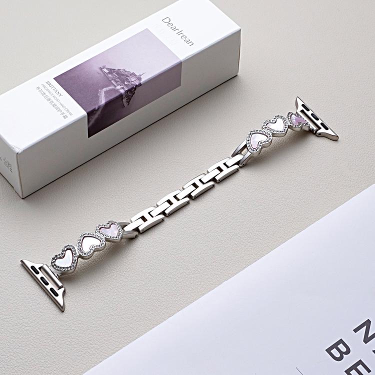 xDfind Heart-shaped Shell Metal Watch Band, For Apple Watch 42 / 44 / 45 / 46 / 49mm