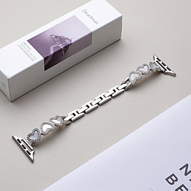 xDfind Heart-shaped Shell Metal Watch Band, For Apple Watch 42 / 44 / 45 / 46 / 49mm