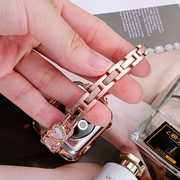 xDfind Heart-shaped Shell Metal Watch Band, For Apple Watch 42 / 44 / 45 / 46 / 49mm