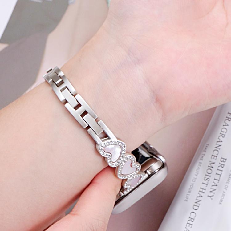 xDfind Heart-shaped Shell Metal Watch Band, For Apple Watch 42 / 44 / 45 / 46 / 49mm