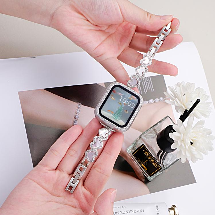 xDfind Heart-shaped Shell Metal Watch Band, For Apple Watch 42 / 44 / 45 / 46 / 49mm