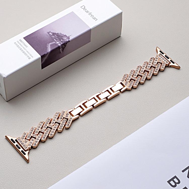 xDfind Drilled Twill H-shaped Metal Watch Band, For Apple Watch 42 / 44 / 45 / 46 / 49mm