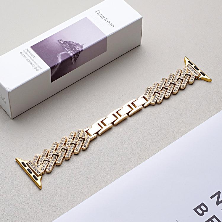 xDfind Drilled Twill H-shaped Metal Watch Band, For Apple Watch 42 / 44 / 45 / 46 / 49mm