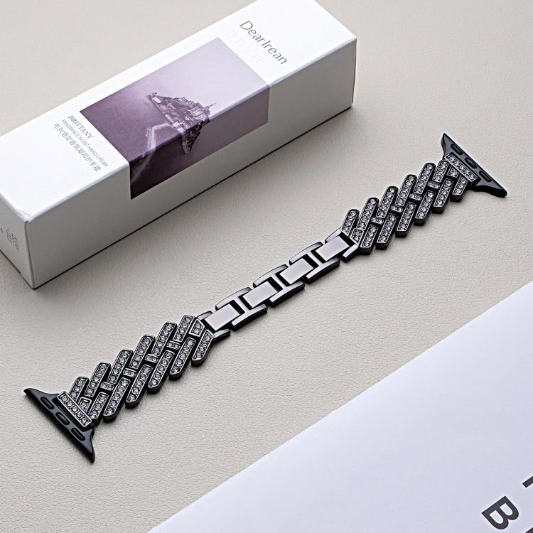 xDfind Drilled Twill H-shaped Metal Watch Band, For Apple Watch 42 / 44 / 45 / 46 / 49mm
