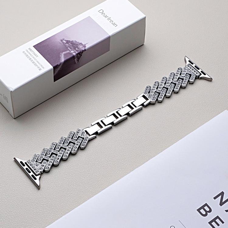 xDfind Drilled Twill H-shaped Metal Watch Band, For Apple Watch 38 / 40 / 41 / S11 42mm