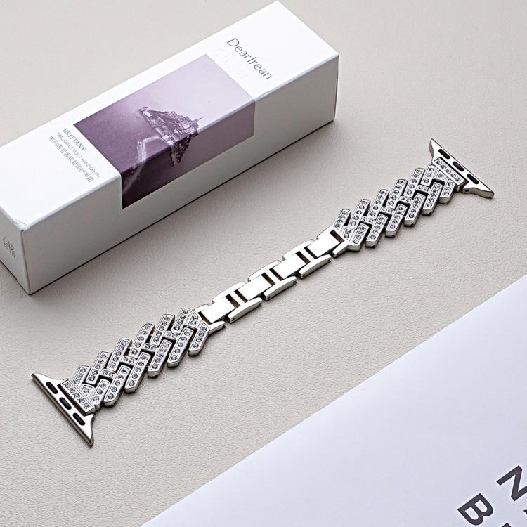 xDfind Drilled Twill H-shaped Metal Watch Band, For Apple Watch 38 / 40 / 41 / S11 42mm