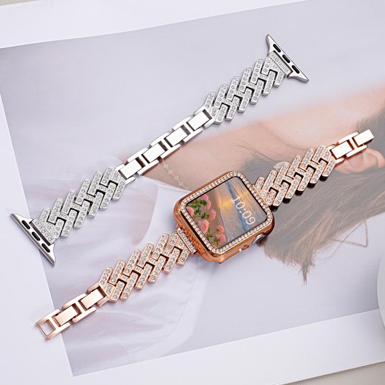 xDfind Drilled Twill H-shaped Metal Watch Band, For Apple Watch 38 / 40 / 41 / S11 42mm