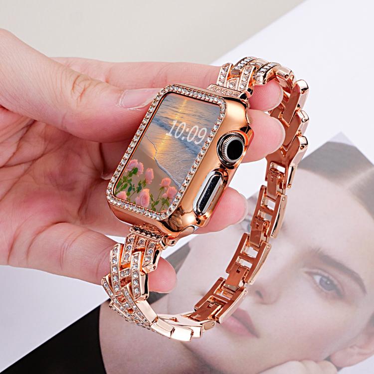 xDfind Drilled Twill H-shaped Metal Watch Band, For Apple Watch 38 / 40 / 41 / S11 42mm