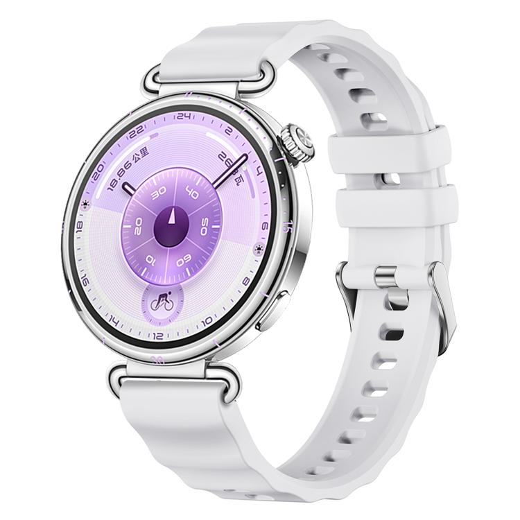 xDfind Quick Release Spring Bar Silver Buckle Solid Color Silicone Watch Band, For Huawei Watch GT 6 / 5 / 4 41mm