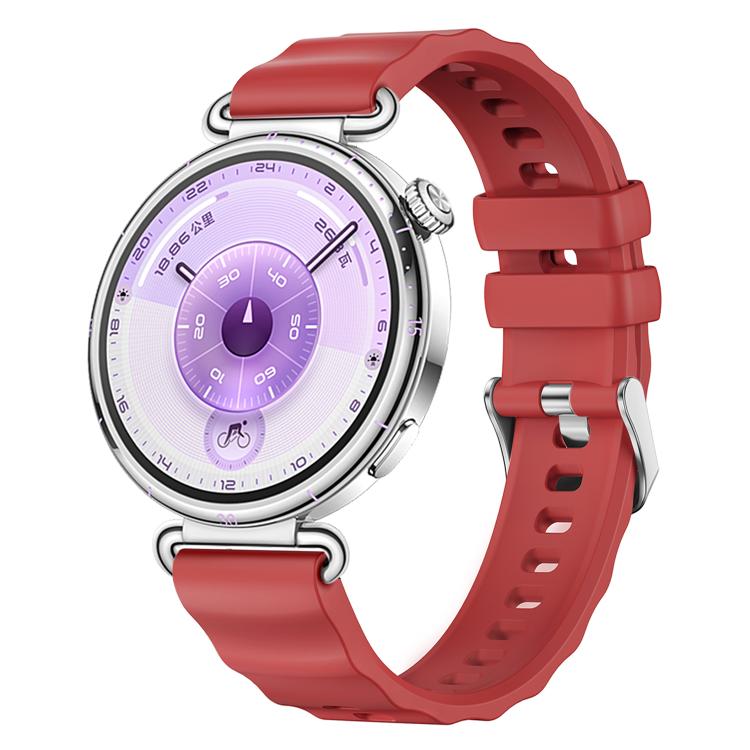 xDfind Quick Release Spring Bar Silver Buckle Solid Color Silicone Watch Band, For Huawei Watch GT 6 / 5 / 4 41mm