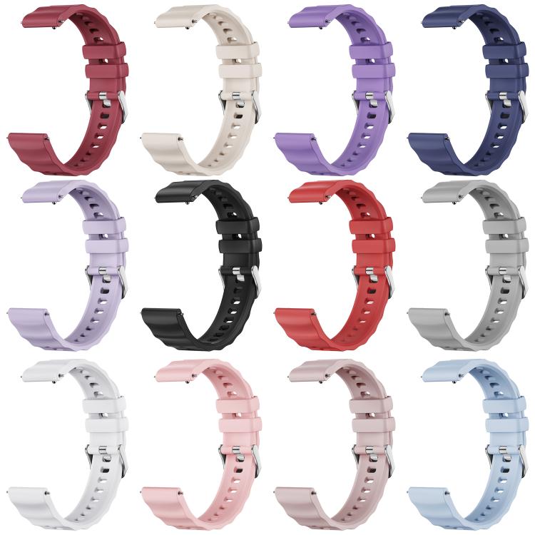 xDfind Quick Release Spring Bar Silver Buckle Solid Color Silicone Watch Band