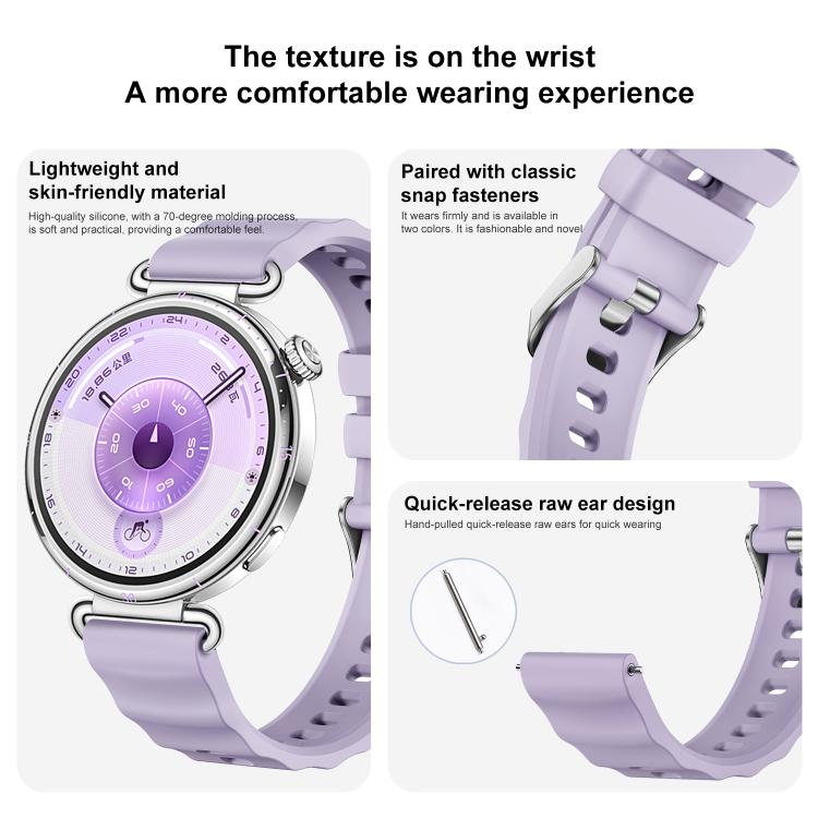 xDfind Quick Release Spring Bar Silver Buckle Solid Color Silicone Watch Band