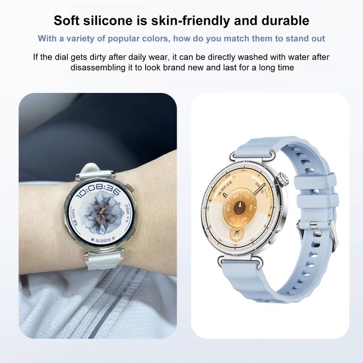 xDfind Quick Release Spring Bar Silver Buckle Solid Color Silicone Watch Band