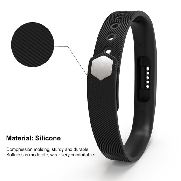 For Fitbit Flex 2 xDfind Translucent Film Metal Buckle Silicone Watch Band, L