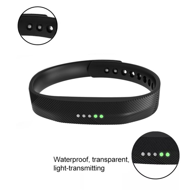 For Fitbit Flex 2 xDfind Translucent Film Metal Buckle Silicone Watch Band, L