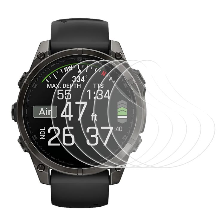 5pcs xDfind Soft Hydrogel Film Full Cover Watch Front Protector, For Garmin Instinct E 45mm, For Garmin Instinct E 40mm, For Garmin Enduro 3, For Garmin Fenix 8 47mm, For Garmin Fenix 8 43mm