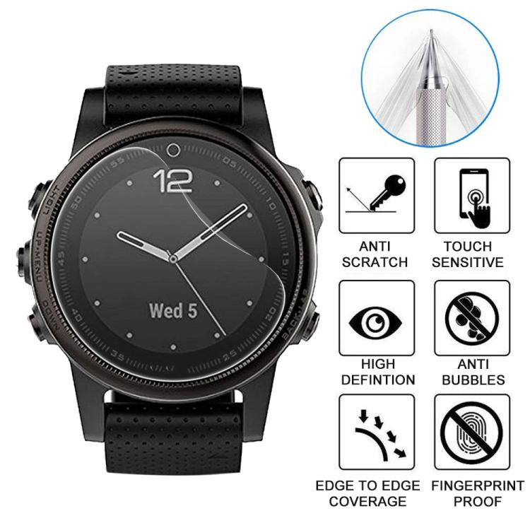 5pcs xDfind Soft Hydrogel Film Full Cover Watch Front Protector, For Garmin Fenix 5s, For Garmin Fenix 5s Plus, For Garmin Instinct, For Garmin Fenix 6, For Garmin Forerunner 945