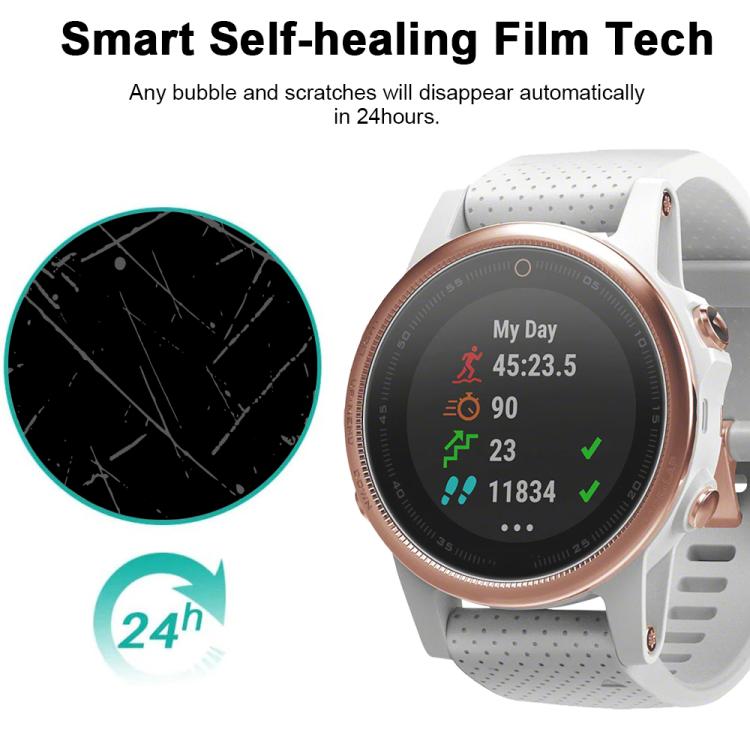 5pcs xDfind Soft Hydrogel Film Full Cover Watch Front Protector, For Garmin Fenix 5s, For Garmin Fenix 5s Plus, For Garmin Instinct, For Garmin Fenix 6, For Garmin Forerunner 945