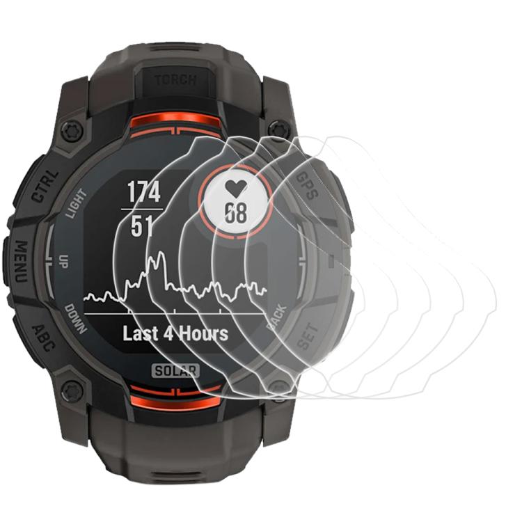 5pcs xDfind Soft Hydrogel Film Full Cover Watch Front Protector, For Garmin vivoactive 6, For Garmin Fenix 8 51mm, For Garmin Approach S70 47mm, For Garmin Instinct 3 50mm, For Garmin Instinct 3 45mm
