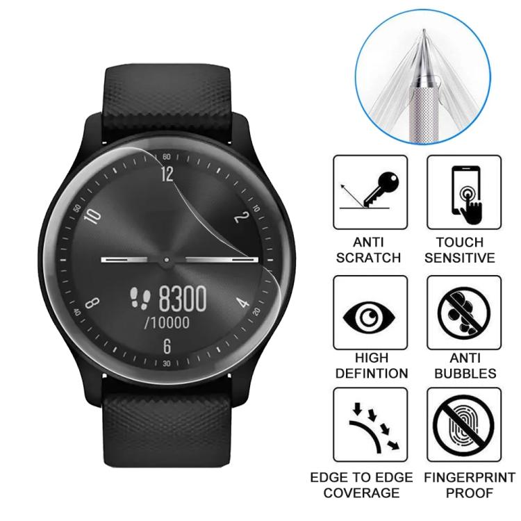 5pcs xDfind Soft Hydrogel Film Full Cover Watch Front Protector, For Garmin GarminMove Sport, For Garmin Approach G12, For Garmin vivoactive 3 Music, For Garmin Forerunner 158, For Garmin Forerunner 645