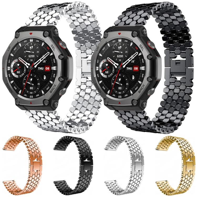 xDfind Fish Scale Texture Metal Watch Band, For Amazfit T-Rex 3