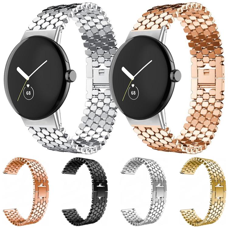 xDfind Fish Scale Texture Metal Watch Band, For Google Pixel Watch 5 / 4 / 3 45mm