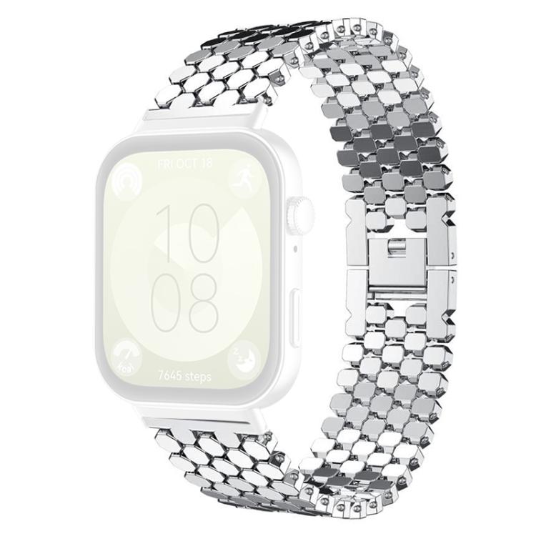 xDfind Fish Scale Texture Metal Watch Band